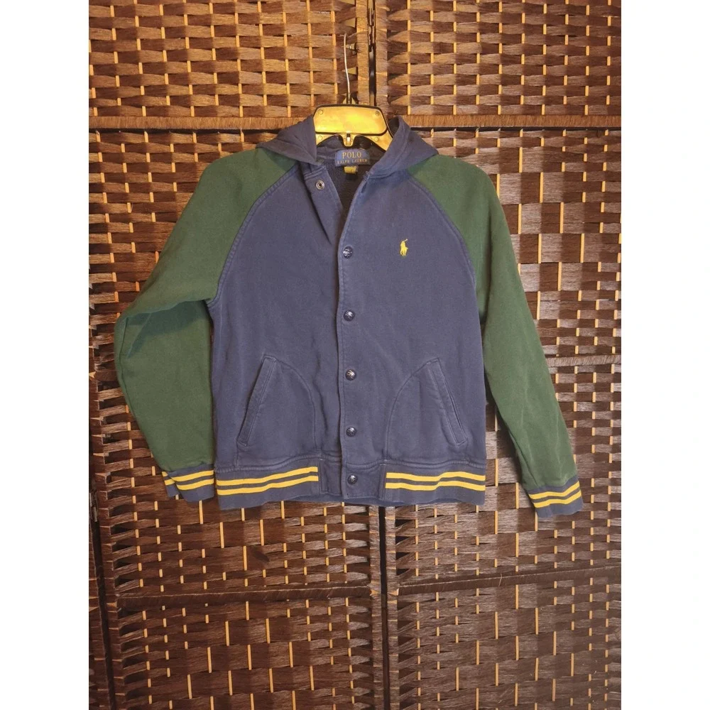 POLO RALPH LAUREN Color Blocked Fleece Baseball Jacket Size Youth‎ Size L 14/16